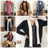 Harajuku Wool Shawl Y2K Long Narrow Scarves Soft Knitted Scarf  Streetwear