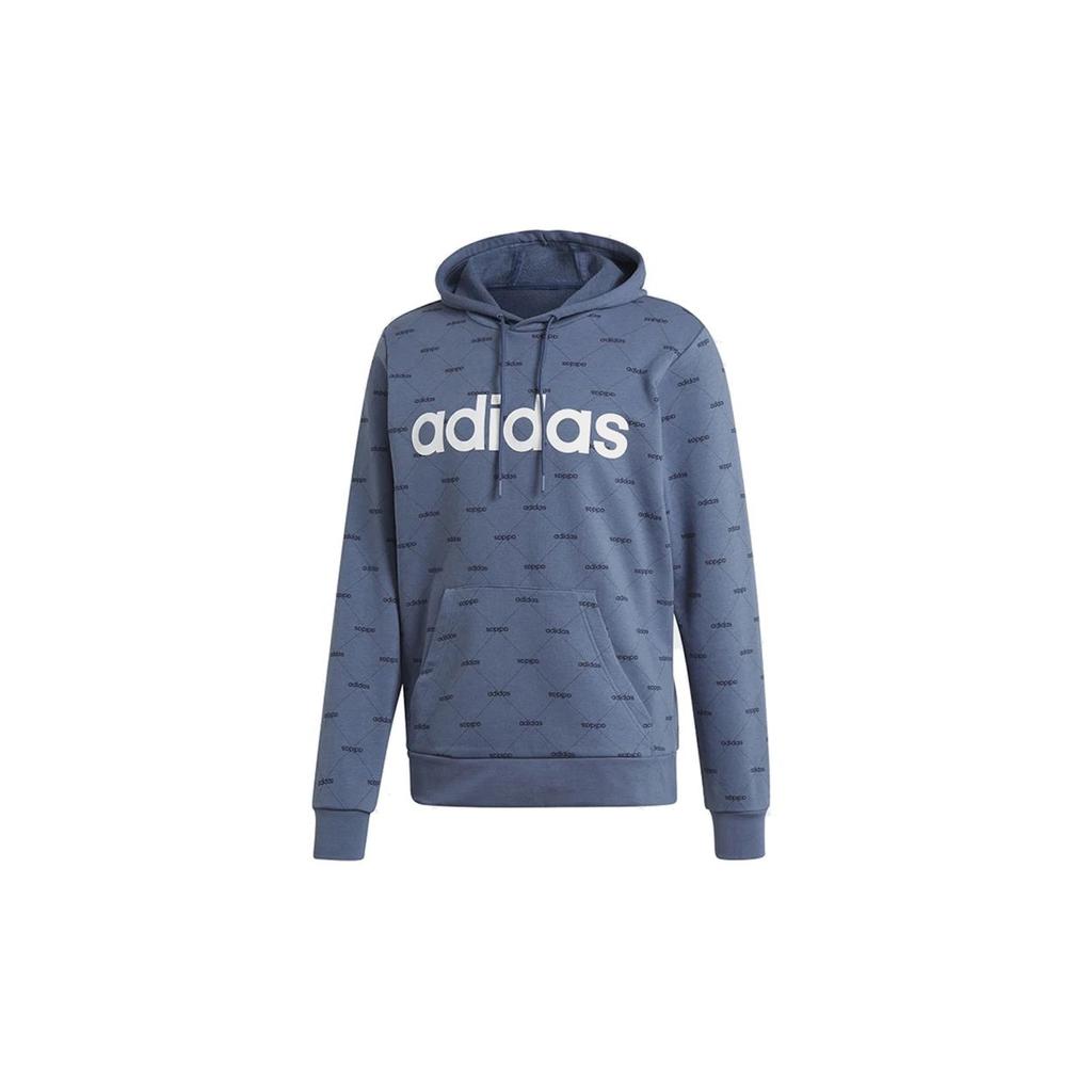 Adidas Breathable Casual Sports Hoodie Men Tops Blue EI6276