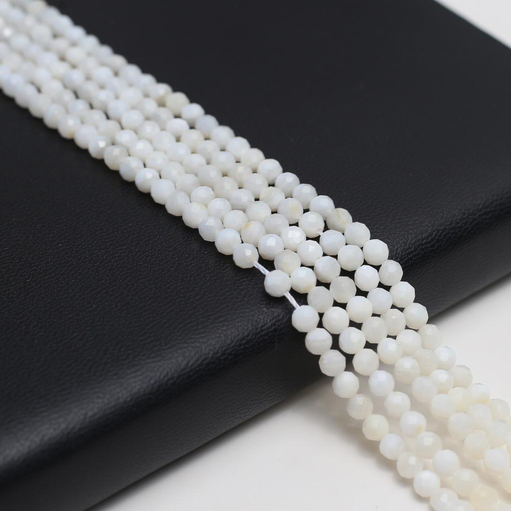 Натуральные бусины из ракушек пресноводного жемчуга, белые граненые бусины 2-4 мм для изготовления ювелирных изделий, ожерелья, браслета, серег, аксессуар, длина 38 см