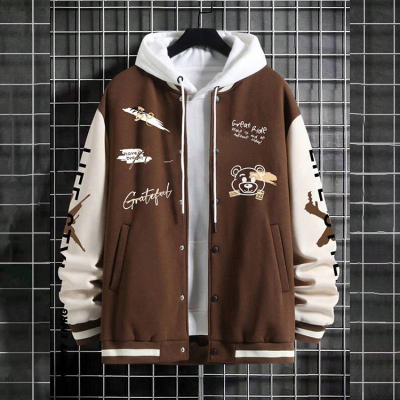 Men's Baseball Uniform Jacket Spring and Autumn Trendy Brand American High Street Handsome Young Men's Loose Casual Jacket
