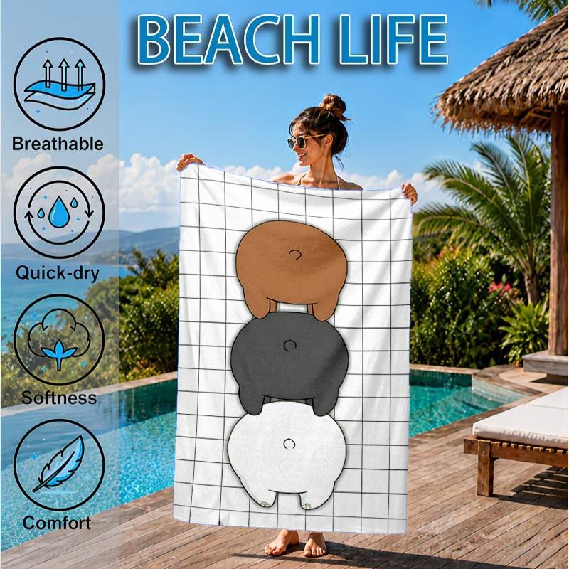 Nightly Friends bears Adventure Beach Towel, Microfiber Beach Towel, Perfect For Pool, Beach, Travel, Home Decor Beach Party Fan gifts