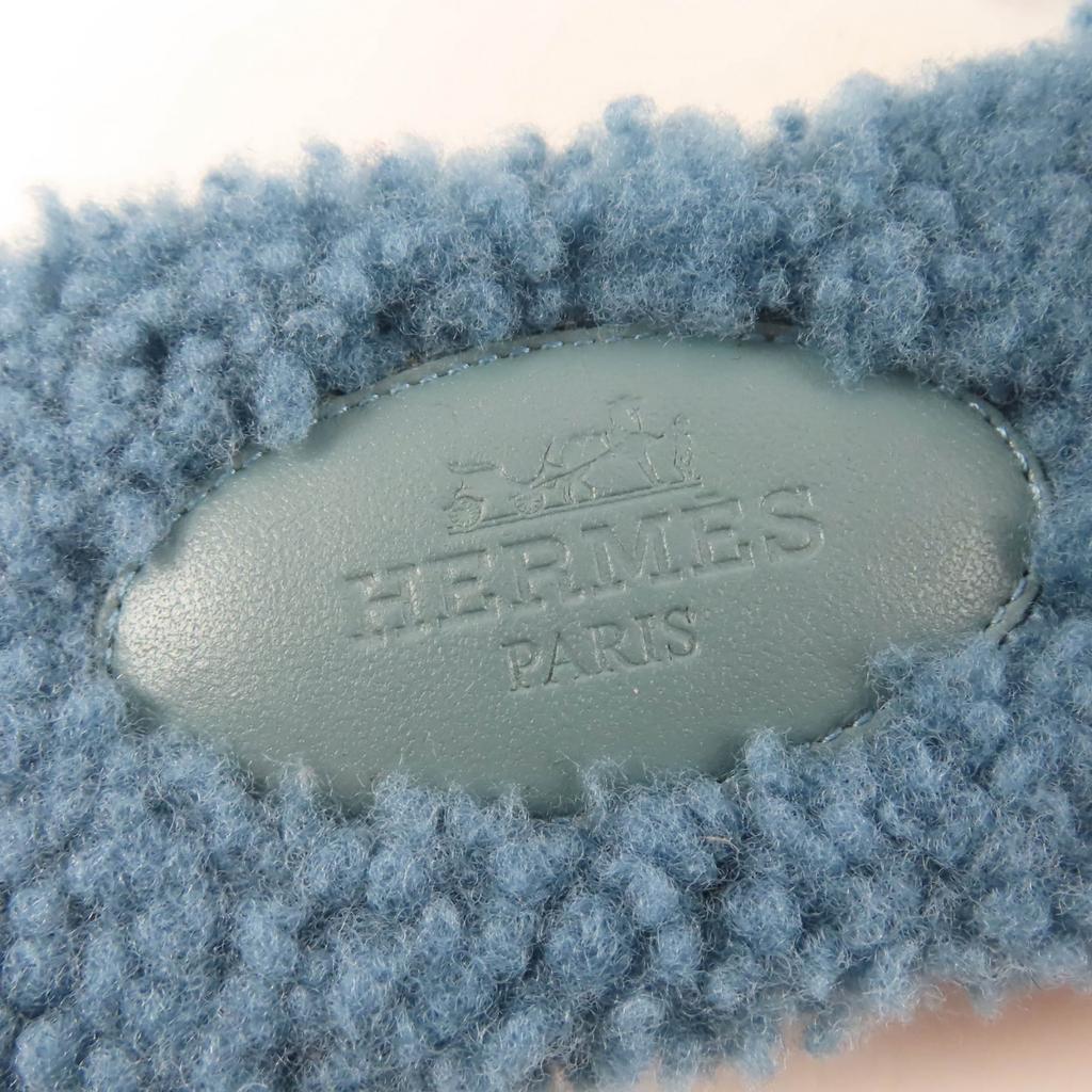 Отличные сандалии HERMES Oran Мюли Балетки синие Мутон Женские 35 Б/у