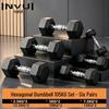 INVUI Hexagonal Dumbbell Set 30kg