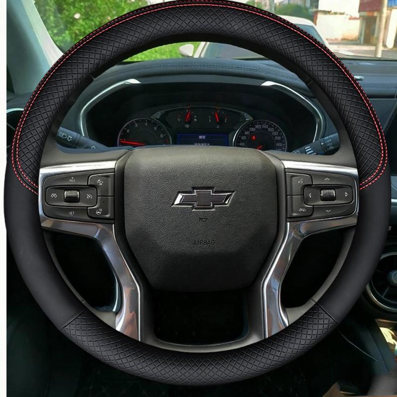 Чехол на руль автомобиля из микрофибры и кожи для Chevrolet Blazer 19-22 Silverado 19-21 3500HD 20-21 Suburban Tahoe 21