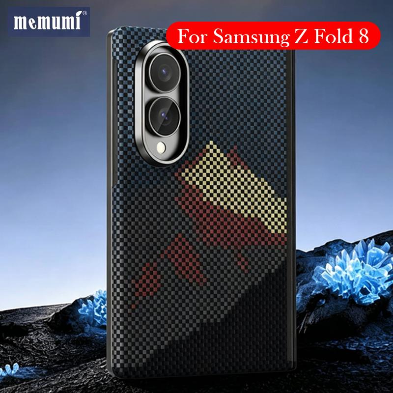 Чехол MEMUMI из углеродного волокна для Samsung Z Fold 8 Чехол-задняя крышка из кевлара с поддержкой беспроводной зарядки для SAMSUNG Z FOLD