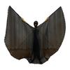 1 Set Performance Telescopic Rod 360 Wings Egyptian Degree Belly Dance Cape with Costume Pleated Bright