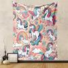 Colorful Unicorns, Rainbows, and Stars Patterned Tapestry for Bedroom and Living Room Home Decor