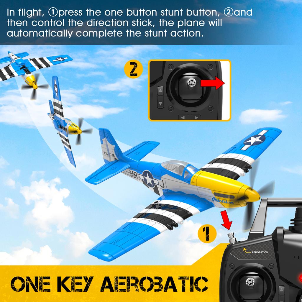 RC Airplane Fixed Wing Airplane with Gyroscope Auto Stable System Remote Controller for Children