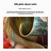 Spring  100% Mulberry Silk Scarf Women's Thin Shawl Silk Oil Painting Retro Plain Crepe Satin Premium Long Scarf
