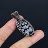 Tree Of Life Snowflake Obsidian Pendant, 999 Copper Wire Wrapped Gemstone Handmade Dainty Jewelry Pendant, For Her