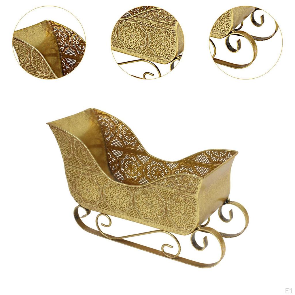 Sleigh Storage Ornament Home Accent Xmas Centerpiece Model Sled Sculpture Mini