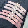 Hanger Adult Style 39cmHandmade Flower Color Embroidery Vintage Sponge Seamless Pink Non-Slip High-End Home Wardrobe Storage 1Pc