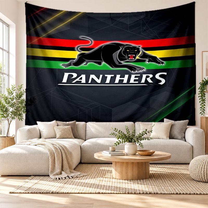Penrith Panthers Wall Tapestry, Soft Fabric Wall Hanging, Decorative Backdrop For Bedroom Home Wall Art