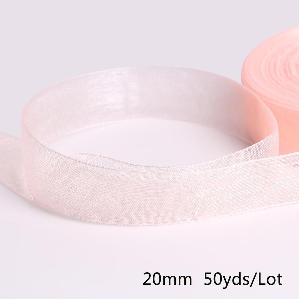 Satin Edge Sheer Organza Ribbon Bow Craft 20mm Chiffon Roll Sewing Fabric Accessorie Gift Wrap