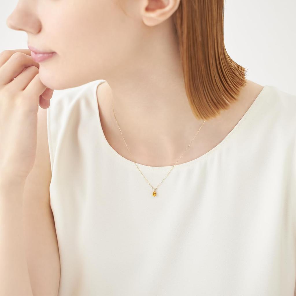 November Birthstone K10 Yellow Gold Necklace 112436123018 [Yondo Sea]