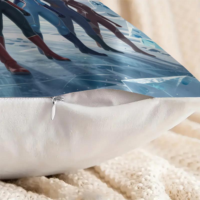 Aurora Superhero Team Throw Pillow Cushion Accent Pillow Includes Pillow Core 18.18Inch For Teens Bedroom Sofa Decor