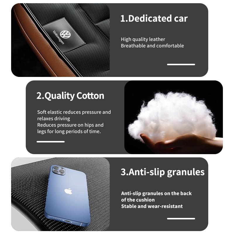 Universal Leather Car Comfort Cushion Auto Interior Seat Pad For Volkswagen VW Scirocco Jetta Beetle Golf 4 5 6 Passat Polo B5