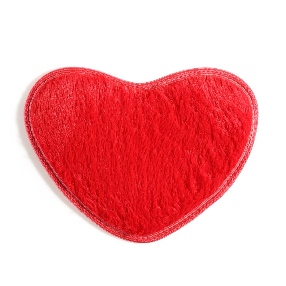 40x30cm Shower Floor Nonslip Soft Flannel Carpet Heart Mat Bath Rug Memory Foam