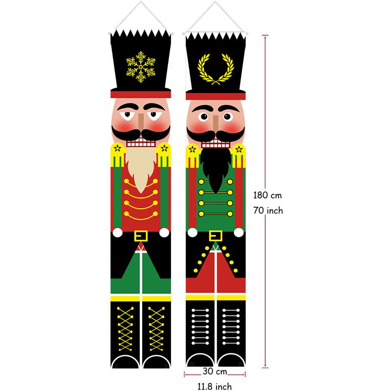 1 пара, простая установка, декоративный практичный изысканный рождественский тематический подвесной баннер на входную дверь, куплет