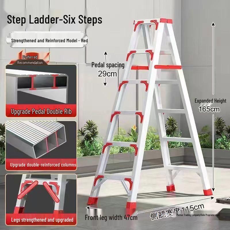 Трехступенчатая телескопическая алюминиевая стремянка А-образной формы (4м Утолщенный для бытового и инженерного использования)