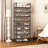 1pc Simple Shoe Rack, Multi-layer Folding Shoe Cabinet Economical Home Bedroom Metal Black Rack Shoe Rack