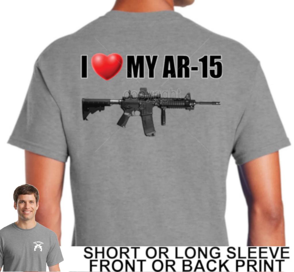 Я Люблю Свою Винтовку AR15 Американские Права на Оружие Свобода Мужская Футболка Вторая Поправка