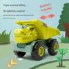 Large Dinosaur-Themed Engineering Toy Set: Tyrannosaurus Rex Excavator & Dump Truck, Durable & Educational Sliding Vehicles for Boys