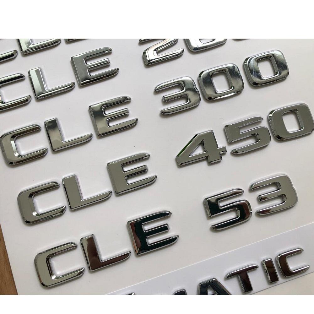 Chrome Letters Trunk Rear Emblems Nameplate for Mercedes Benz CLE Class CLE53 CLE260 CLE280 CLE300 CLE350 CLE400 CLE450 4MATIC g7