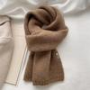 Wool Blended Knitted Solid Color Wool Couple Small Scarf Korean Style Thickened Warm Versatile Scarf