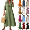 Dress For Women Long Boho Beach Dress Elegant Maxi Dress V-Neck 3/4 Sleeve Dress