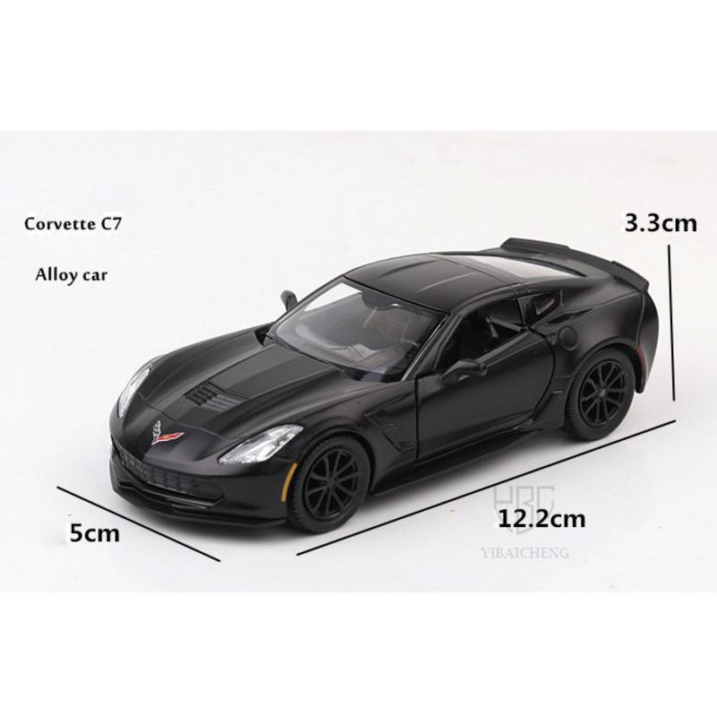 1:36 Corvette C7 Diecast Super Sport Car Model Toys For Boy Gifts Alloy Chevrolet Metal Car Models With Pull Back Vehicles