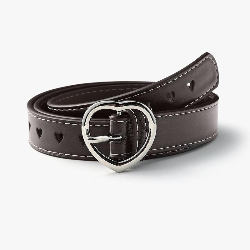 Один товар Love Buckle ремень женский в форме сердца с полным отверстием полый декоративный женский ремень