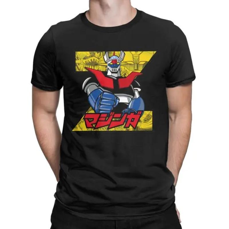Grendizer Ufo Robot Goldrake Mazinger Z Anime Clothing Mens Shirt 80s Manga Short Sleeve Crewneck TShirt Cotton Classic Tops1