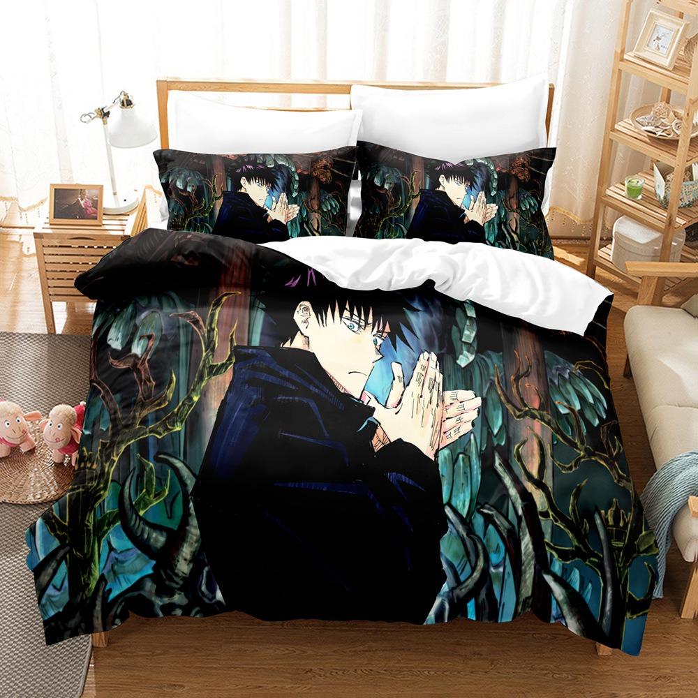 Japanese Famous 3D Anime J-Jujutsu K-Kaisens S-Satoru G-Gojos Christmas Gift King Twin Double Child Bedding Set Microfiber Duvet Cover Set