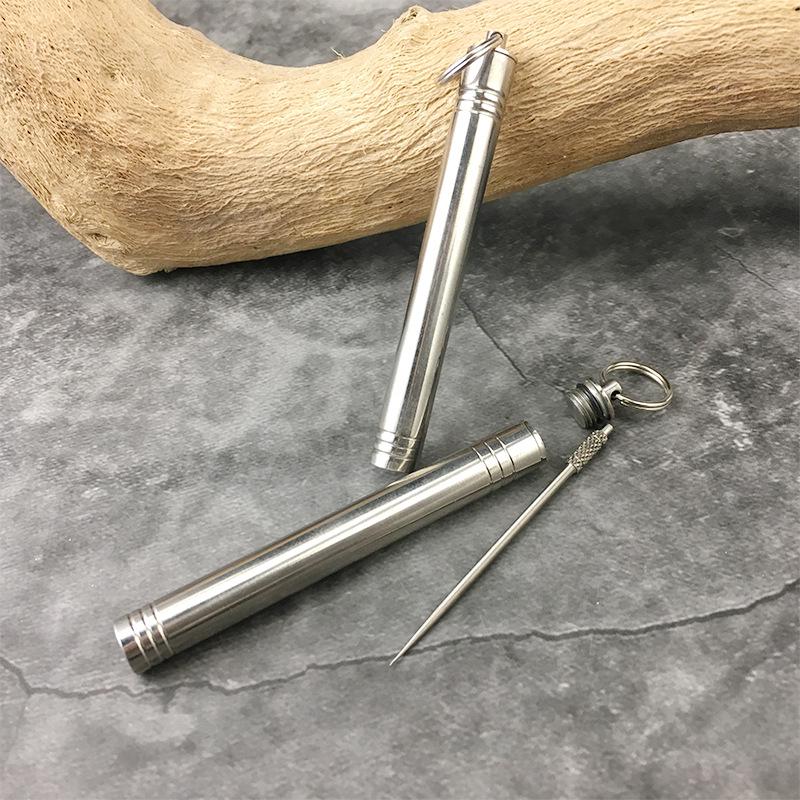 Водонепроницаемый титановый держатель для зубочисток с зубочистками из сплава TC4 для кемпинга и использования на открытом воздухе – Портативный и герметичный контейнер