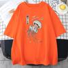 Swimming Colorful Jellyfish Print Mens Short Sleeve Japanese Harajuku O-Neck Tops Oversize Vintage Man Cotton T-Shirts