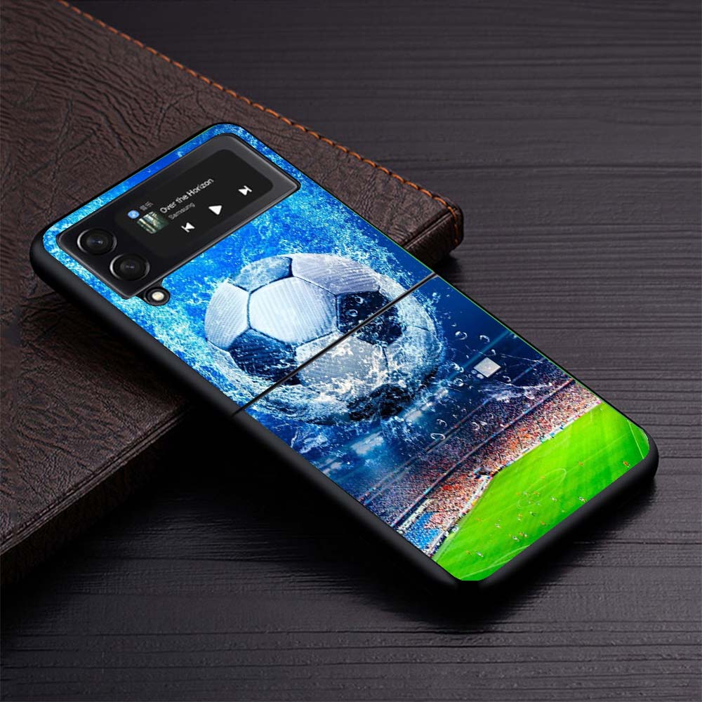 Чехол для телефона с дизайном футбольного мяча для Samsung Galaxy Z Flip3 Flip4 Flip5 Flip6 Flip7 Для Z Flip 7 6 5 4 3 5G Жесткий Складной C