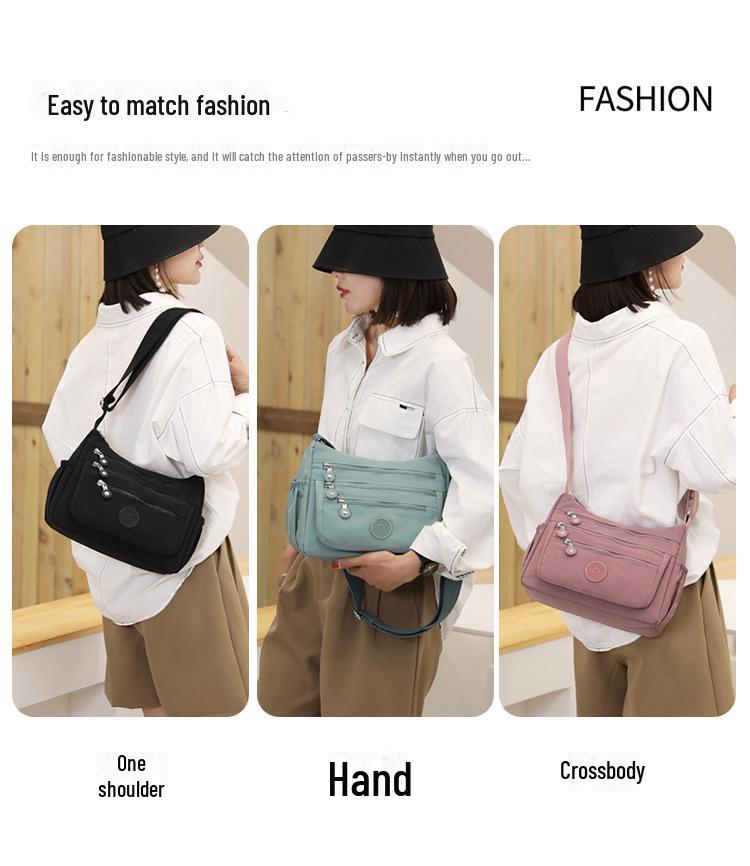 Легкая водоотталкивающая нейлоновая женская сумка-мессенджер - большая вместимость для походов за покупками и поездок на работу на открытом воздухе