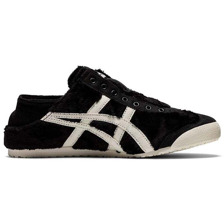 ONITSUKA TIGER Мексика 66 Paraty черные меховые унисекс кроссовки кремовые 1183B601-001