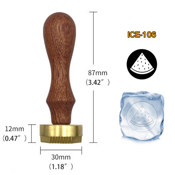 Ice Stamp With Removable Brass Head & Wood Handle - Vintage 1.18" Branding for Cubes, Cocktails, Whiskey, Mojito Drinks - Bar Making DIY Crafting
