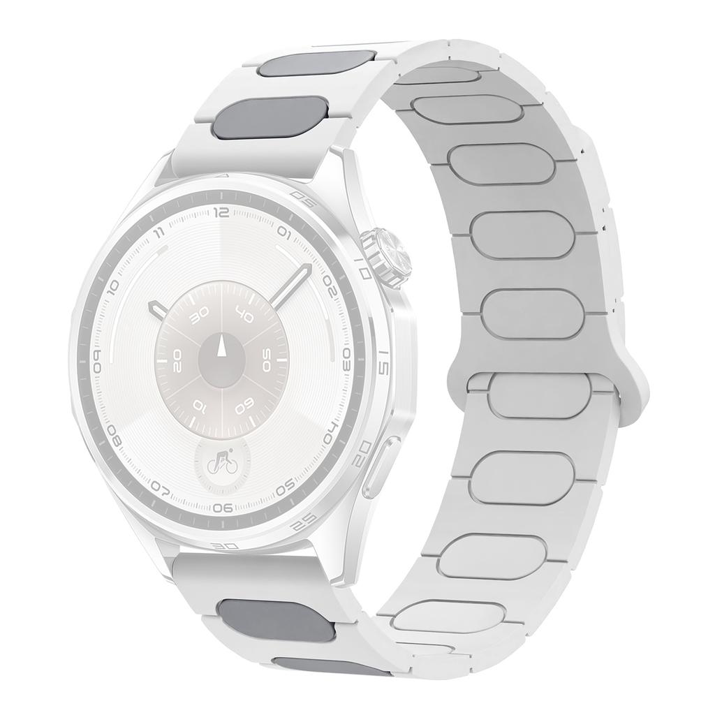 Магнитный ремешок 22 мм овального дизайна для Huawei Watch GT 6 Pro 46 мм/Oppo Watch X/X2/4 Pro Силиконовый ремешок для часов Двухцветный