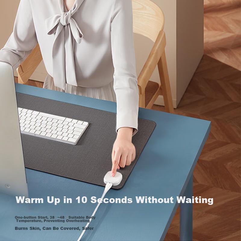 Striped Heating Mouse Pad Large Size Intelligent Heating Computer Hand-Warming Desk Pad Business Gray 800*330*1.8mm