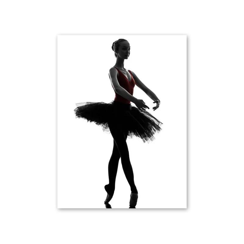 Современные черно-белые картины на холсте с изображением балерины, постеры и принты, настенные художественные картины для гостиной, украшения дома, подарки