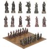 32 Металлические шахматы Делюкс Конь Настольная игра Развлечения Игрушки Кожаный набор шахматной доски Подарок Воин-дракон Ретро тема