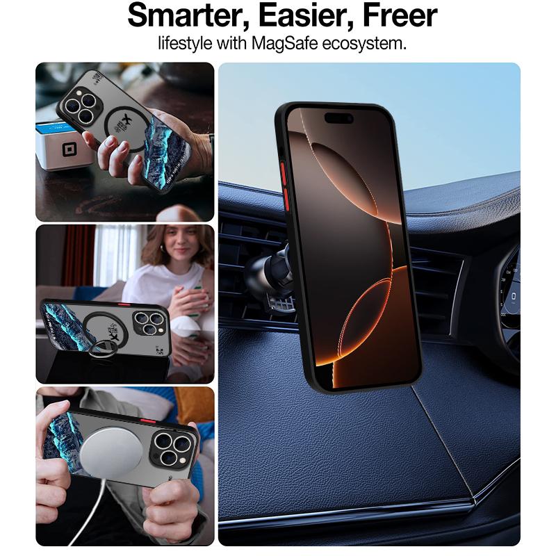 Чехол для телефона 'Снежная гора и самолет' для iPhone 17 16e 15 16 Pro Max 14 13 12 Pro Air Магнитный для Magsafe Беспроводная зарядка Чехол