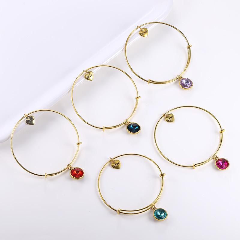 Ретро Сердце Пара Подарок На День Рождения Камень Lucky Wish Браслеты для Женщин Металлические Винтажные Браслеты