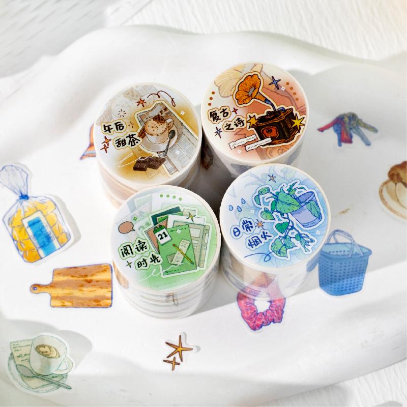 50mm * 2m Life Sketching Series Ins Style Die Cutting and Paper Tape Creative Handbook DIY Scrapbook Material Stationery Sticker