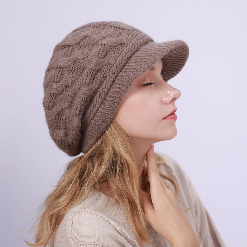 Плетёная шапка из жареного теста, плюшевая, утолщённая, тёплая, шерстяная шапка, подходит для защиты от ветра на открытом воздухе осенью и зимой