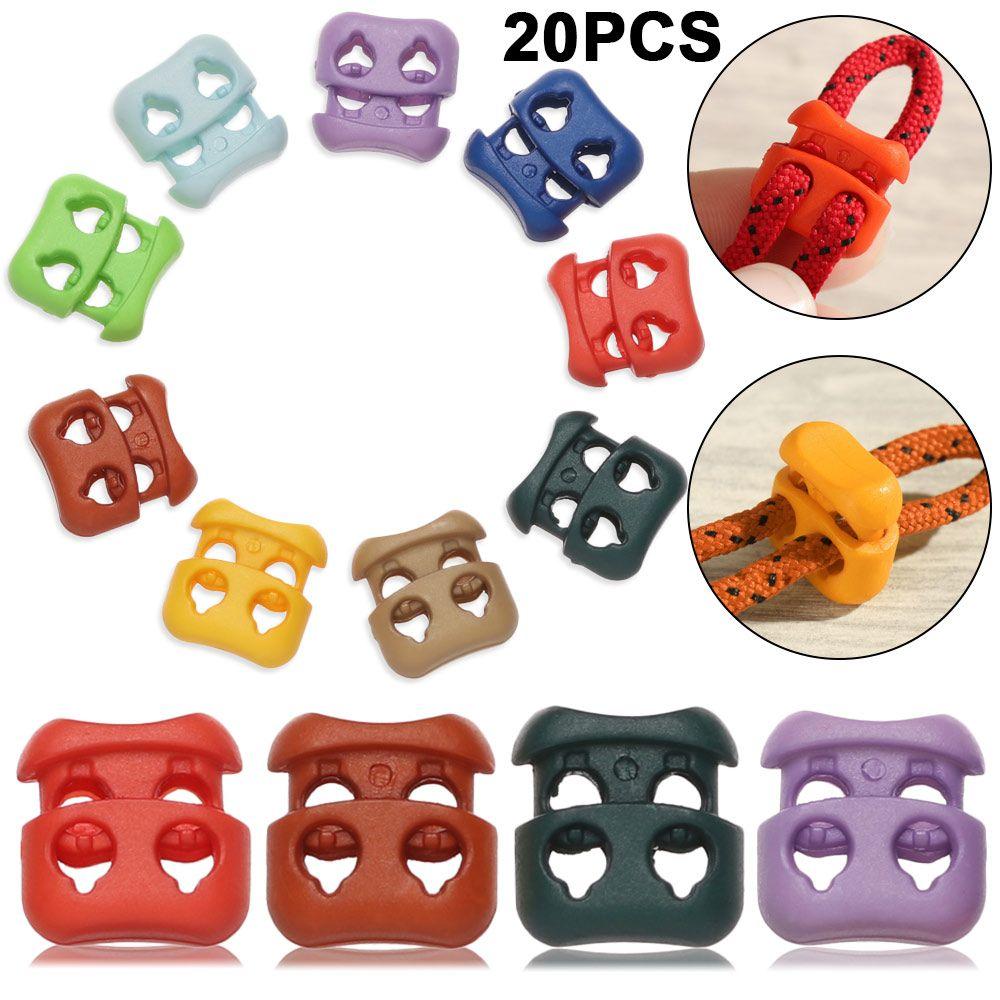 4mm Double Hole Apparel Shoelace Buckle Sportswear Accessories Stopper Cord Lock Bean Toggle Clip