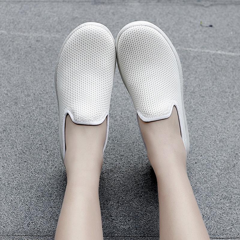Большие размеры женской обуви весна-лето полые кроссовки для бега спортивная обувь повседневная обувь летающая тканая с одной педалью сетчатая ленивая обувь